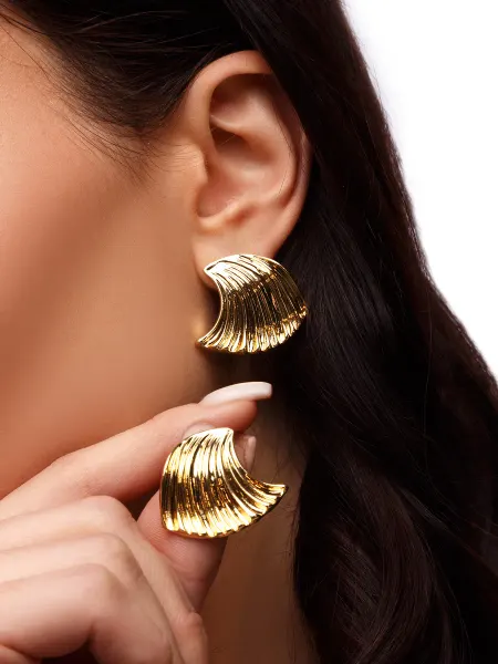 WeTrends Серьги крупные ракушка бижутерия