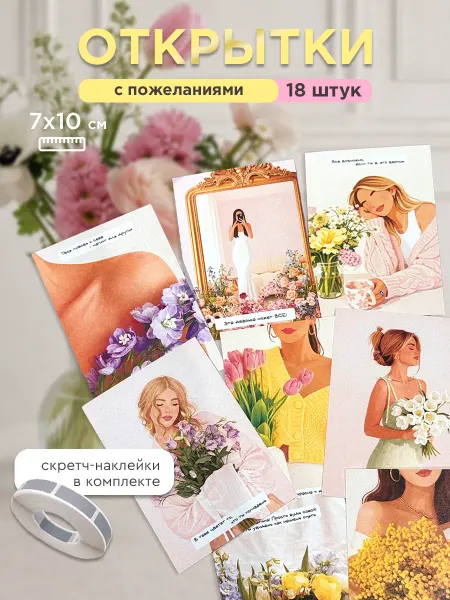 Мини открытки со стираемым слоем для девушек