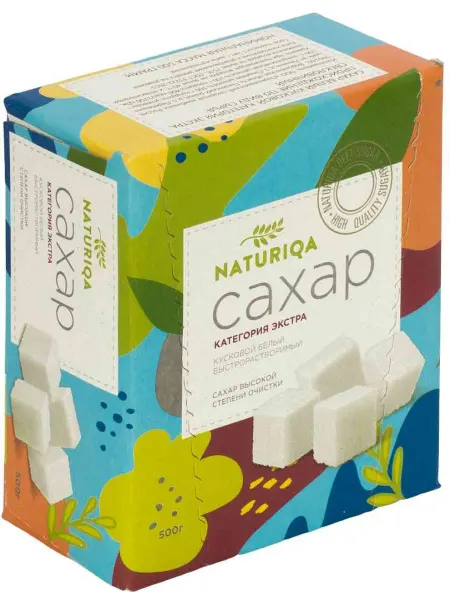 Сахар кусковой Naturiqa белый категория Экстра, 500г