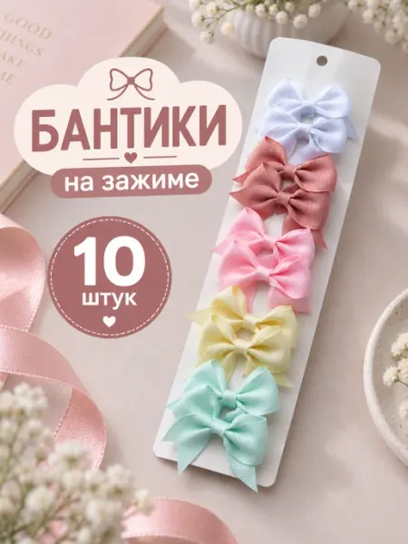 ViPoNa Набор бантиков на заколке (10шт)