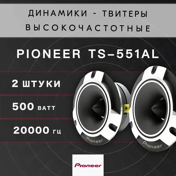 Рупора автомобильные, твитеры со встроенным фильтром Pioneer / Комплект из 2 штук / Высокочастотные динамики, 500 Вт.
