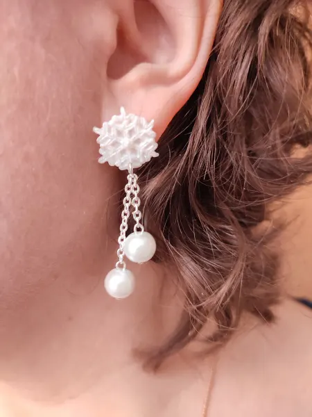 Almaflowers Серьги Снежинки Новогодняя бижутерия