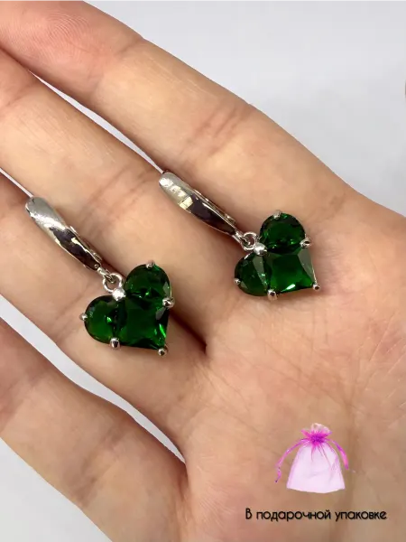 OK PERFECT STONES Серьги сердце бижутерия
