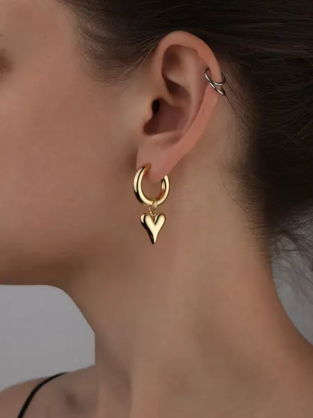 Beverly jewelry Серьги кольца сердечки