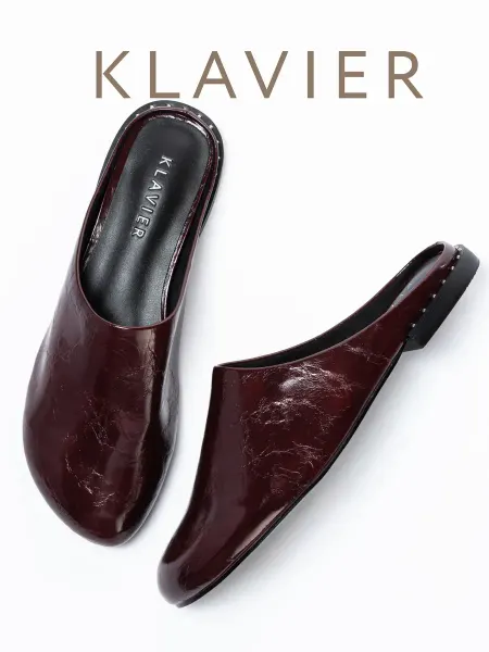 KLAVIER Сабо женские кожаные бордовые