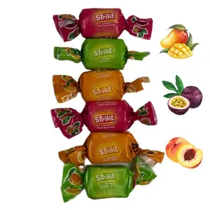 Жевательные конфеты "Strike" со вкусами Манго, Маракуйи и Персика, Яшкино, 500г