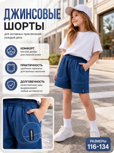 Nikki bambino Летние шорты джинсовые на резинке