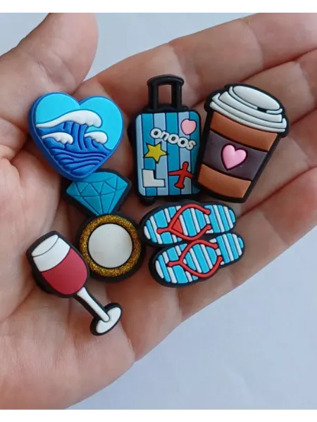 ЛЕТЯЩЕЙ ПОХОДКОЙ Jibbitz набор женские отпуск море вино джибитсы для девушек