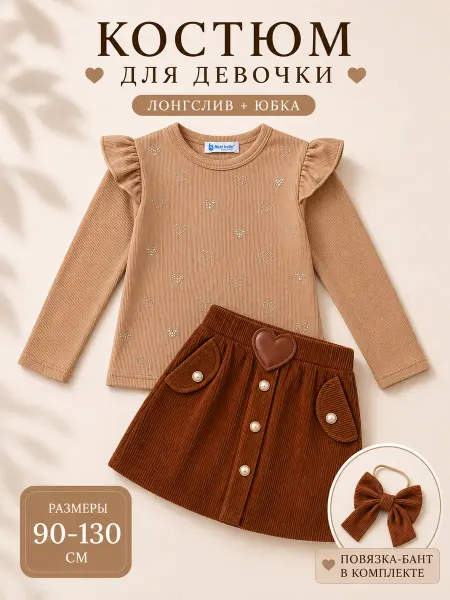 BestBaby Костюм нарядный с кофточкой и юбкой