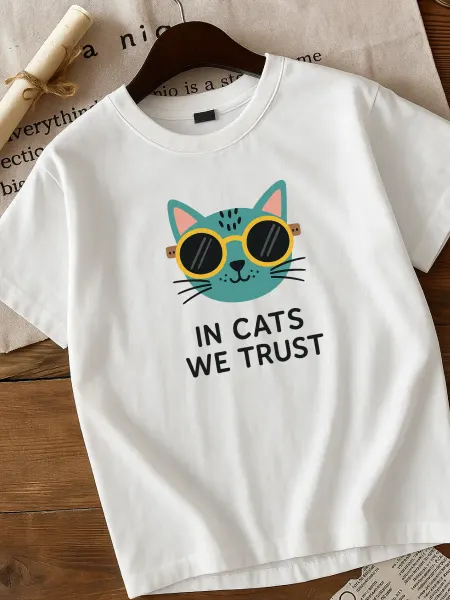 Univeles Базовая футболка для девочки с принтом Cat