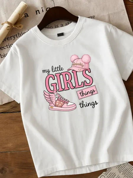 Univeles Базовая футболка для девочки с принтом Girls