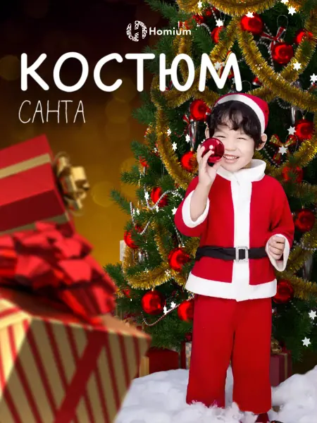 Homium Костюм деда мороза карнавальный на новый год