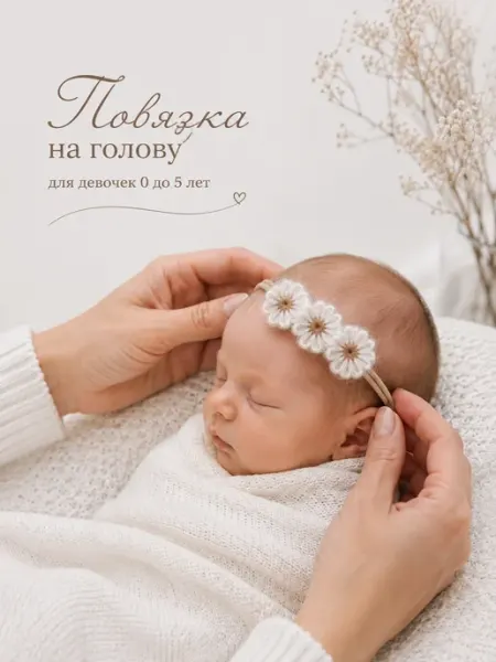 Zoi Kids Повязка на голову с цветами ромашками