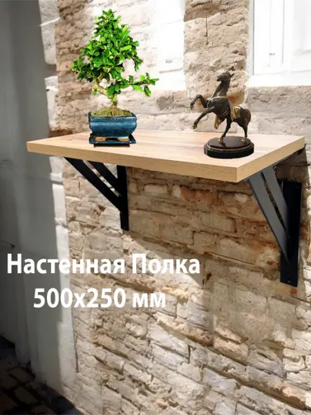 Холодная Ковка Полка настенная в стиле лофт(500х250)