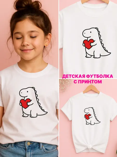 Univeles Хлопковая футболка для девочки белая