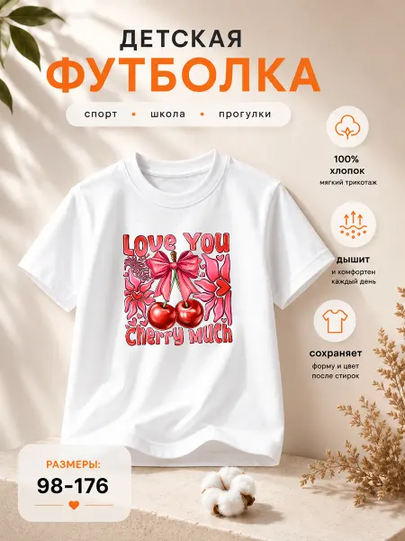 ГЛАМУРИКИ Футболка белая с принтом