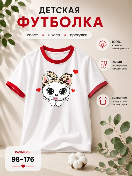 ГЛАМУРИКИ Футболка белая с принтом