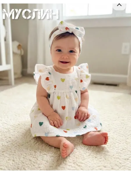 Baby Love one Платье муслин с повязкой
