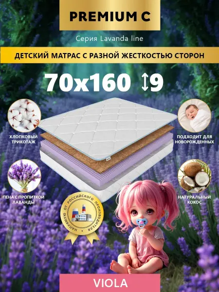 Premium C Матрас 70х160 ортопедический для кроватки и манежа