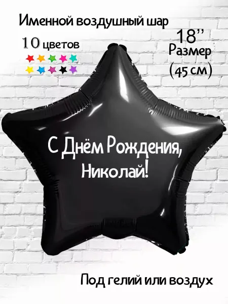Happy shar Vit Именной воздушный шар Николай Коля Коленька