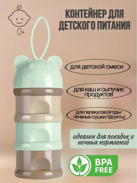 Бэйбики Контейнер для детской смеси пищевой дозатор сухого молока