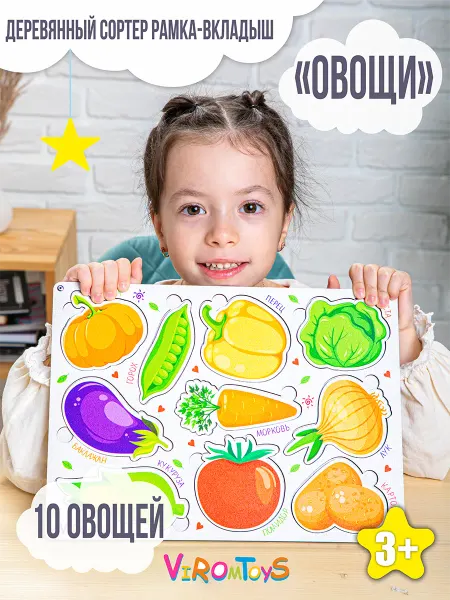 ВИРОМ ТОЙС Сортер деревянный овощи