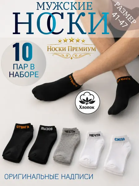Носки Премиум Носки мужские набор из 10 пар