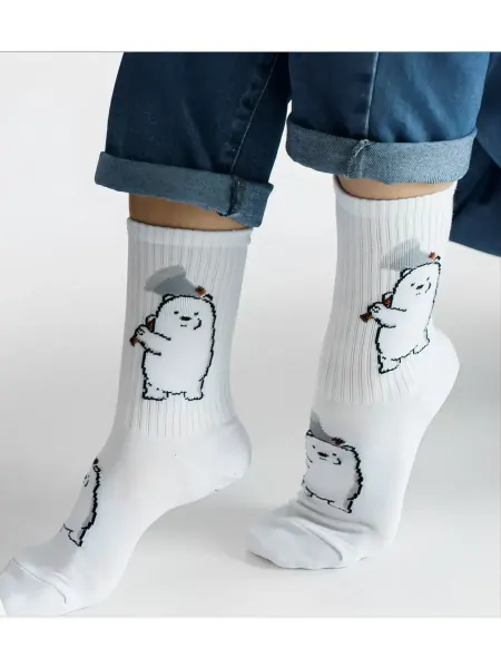 MarusyaSocks Носки с белым медведем