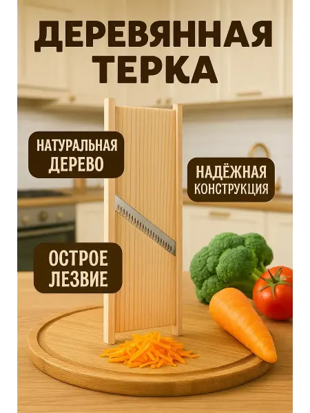 NAMA.ST Терка шинковка для корейской моркови деревянная овощерезка