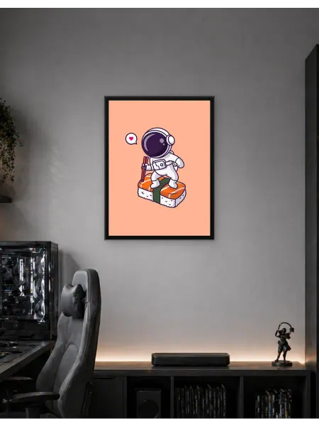 Postersbase Арт-постер Астронавт занимается серфингом на суши 30x40
