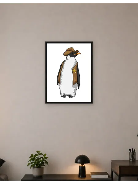 Postersbase Арт-постер Пингвин Шериф 30x40