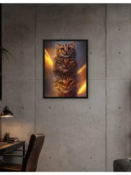 Postersbase Постер на стену Кошачьи головы 30x40