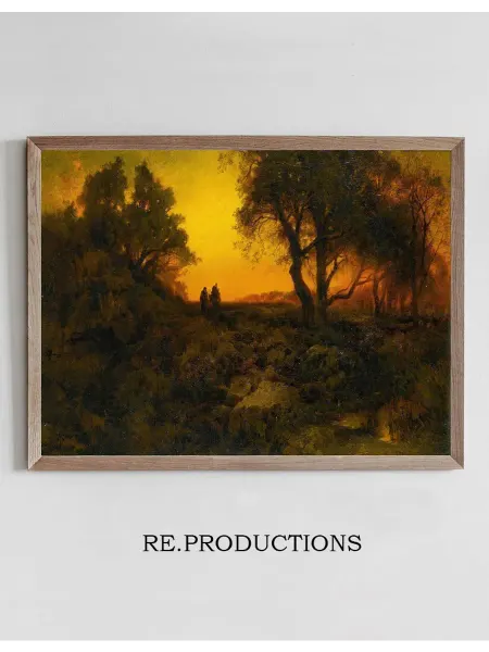 Re.productions Постер Twilight Landscape (Flight Into - Thomas Moran