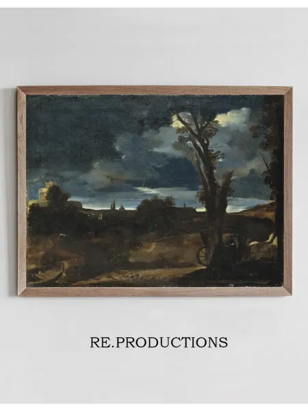 Re.productions Постер Moonlight Landscape - Guercino