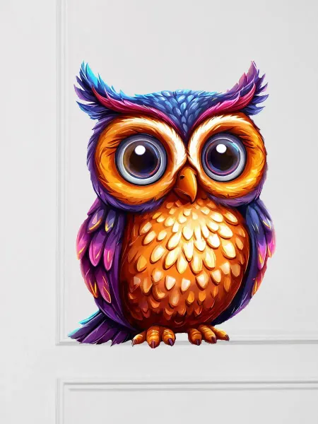 World of stickers Наклейка интерьерная разноцветная сова
