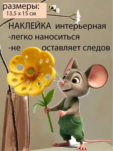 Подалирий Наклейка интерьерная мышь цветок