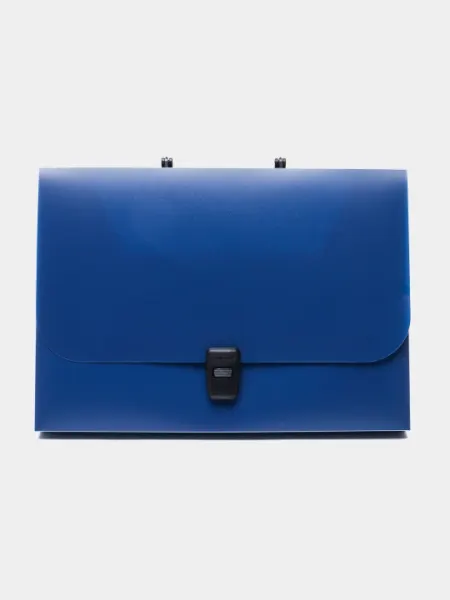 Портфель пластиковый ErichKrause Matt Classic, A4, синий (в пакете по 1 шт) 50435