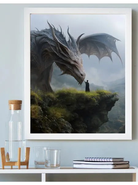 Art on Canvas Приручающая драконов Картина по номерам на холсте 40х50 см