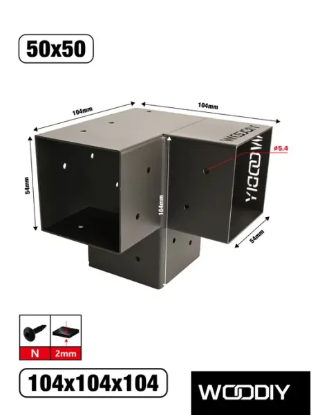 WOODIY Угловой коннектор для бруса 50х50
