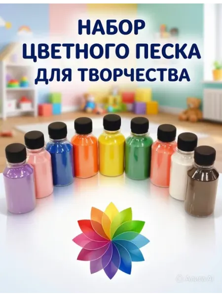 Фермерский двор Цветной песок для картин, набор для поделок, творчества