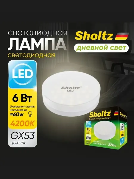 Sholtz Светодиодная лампочка LGX4145 40000h пластик, 1 шт