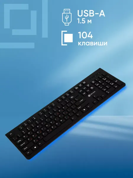 OKLICK Клавиатура 505M черный USB slim