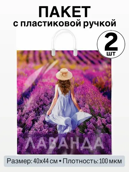 Пакет с пластиковой ручкой набор 2 шт