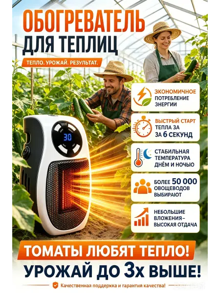 Электрический обогреватель для теплицы