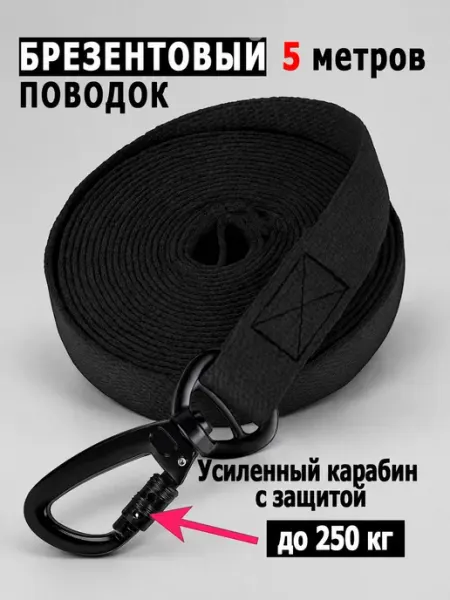 KINGDOM pets Поводок для крупных пород брезентовый 5м