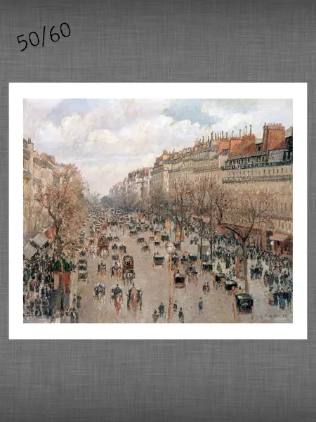 Past_today "Бульвар Монмартр в Париже", Писсарро (иск.холст, 50х60 см)