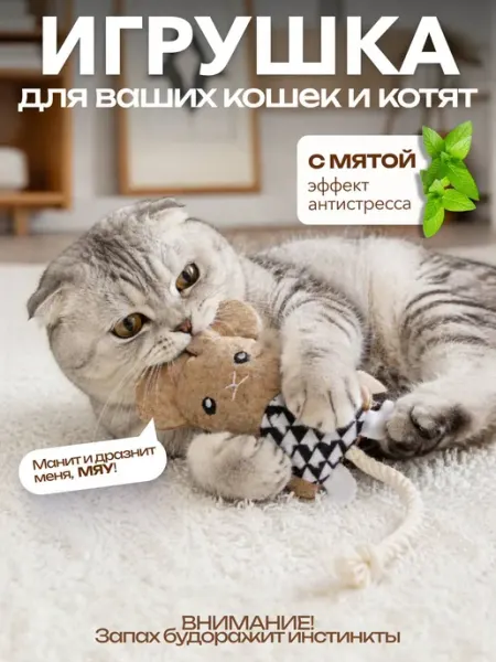 Белый Ёж Игрушки для кошек и собак мелких пород мышка с мятой