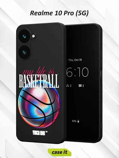 Case it Чехол на Realme 10 Про 5G с принтом Баскетбол