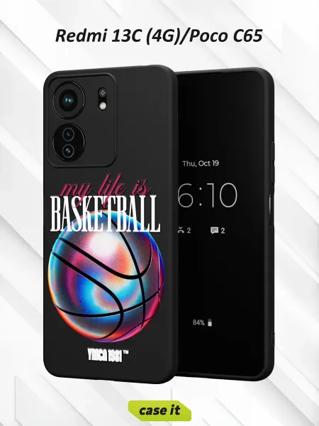 Case it Чехол на Redmi 13C Poco C65 с принтом Баскетбол