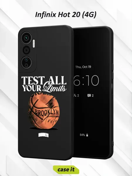 Case it Чехол на Infinix HOT 20 4G с принтом Баскетбол